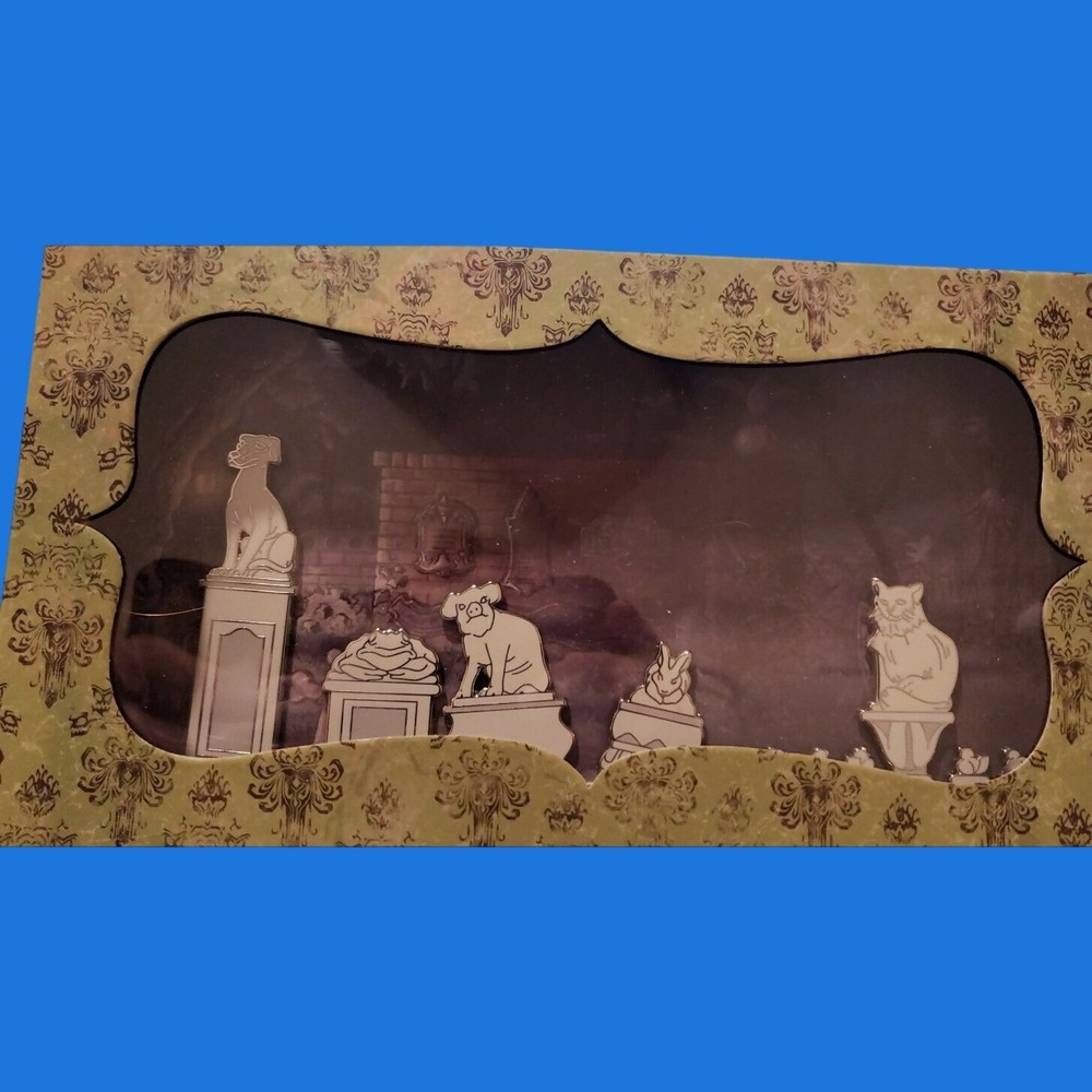Disney Pin Haunted Mansion Pet Cemetery Dog Cat O'Pin House Boxed 5 pins LE 250